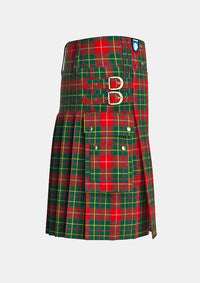 Utility_Burnett_tartan_2355_kilt_right_image_with_pleated_design_and_adjustable_buckles_for_men