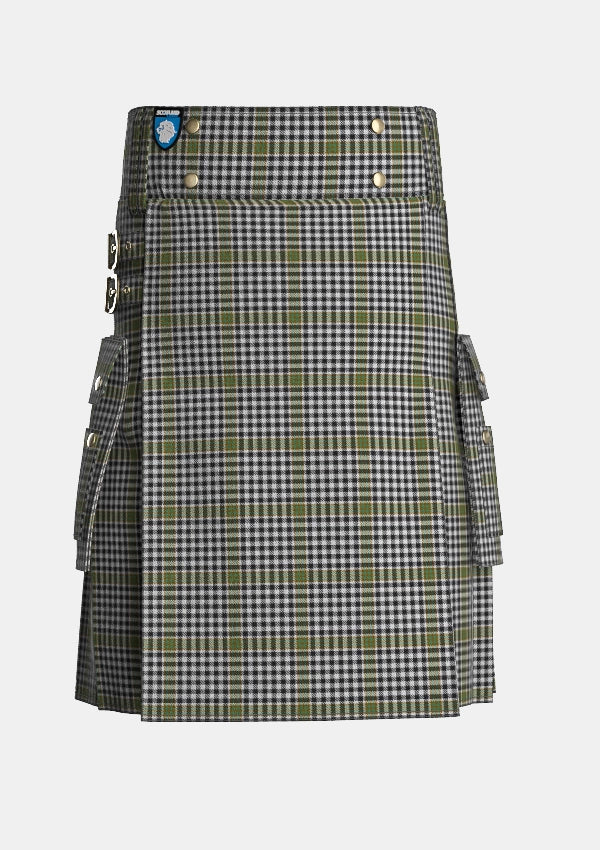 Utility_Burns_tartan_1736_kilt_front_image_with_pleated_design_and_adjustable_buckles_for_men