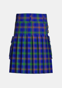 Utility_Burt_Family_Tartan_3026_kilt_back_image_with_pleated_design_and_adjustable_buckles_for_men