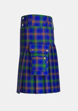 Utility_Burt_Family_Tartan_3026_kilt_left_image_with_pleated_design_and_adjustable_buckles_for_men