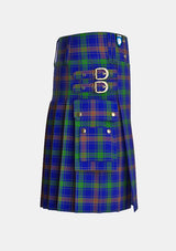 Utility_Burt_Family_Tartan_3026_kilt_right_image_with_pleated_design_and_adjustable_buckles_for_men