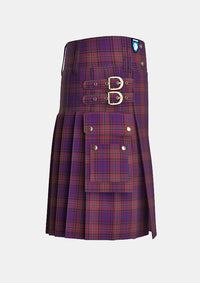 Utility_Bute_Heather_Autumn_Tartan_6157_kilt_right_image_with_pleated_design_and_adjustable_buckles_for_men