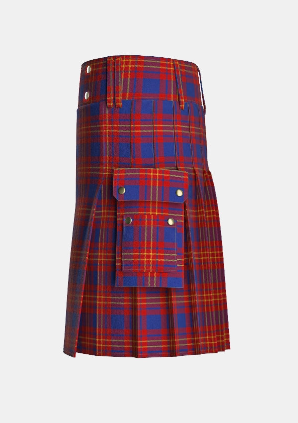 Utility_Butler_tartan_4058_kilt_left_image_with_pleated_design_and_adjustable_buckles_for_men