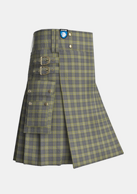 Utility_Cairngorm_Tartan_1314_kilt_side_image_with_pleated_design_and_adjustable_buckles_for_men