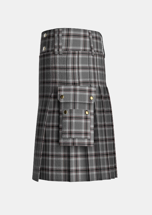 Utility_Caledonian_Bloom_Tartan_11810_kilt_left_image_with_pleated_design_and_adjustable_buckles_for_men