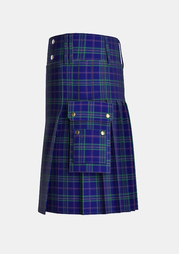 Utility_Callaghan_Tartan_7299_kilt_left_image_with_pleated_design_and_adjustable_buckles_for_men