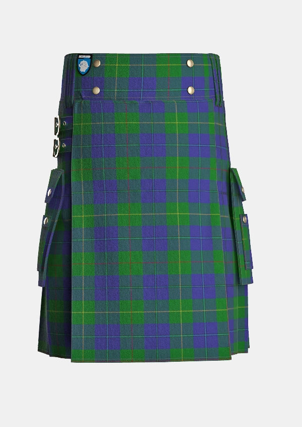 Utility_Cambridge_Tartan_6660_kilt_front_image_with_pleated_design_and_adjustable_buckles_for_men