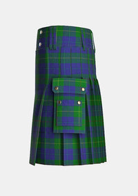 Utility_Cambridge_Tartan_6660_kilt_left_image_with_pleated_design_and_adjustable_buckles_for_men