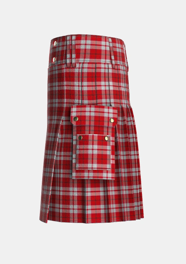 Utility_Cameron_Hose_2_Tartan_1598_kilt_left_image_with_pleated_design_and_adjustable_buckles_for_men