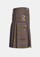 Utility_Cameron_Of_Lochiel_Hunting_Tartan_1535_kilt_right_image_with_pleated_design_and_adjustable_buckles_for_men
