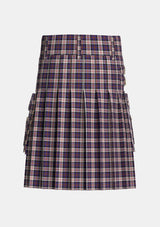 Utility_Cameron_of_Erracht_Dress_Tartan_1871_kilt_back_image_with_pleated_design_and_adjustable_buckles_for_men
