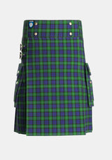 Utility_Campbell_of_Argyll_Smiths_Tartan_8_kilt_front_image_with_pleated_design_and_adjustable_buckles_for_men