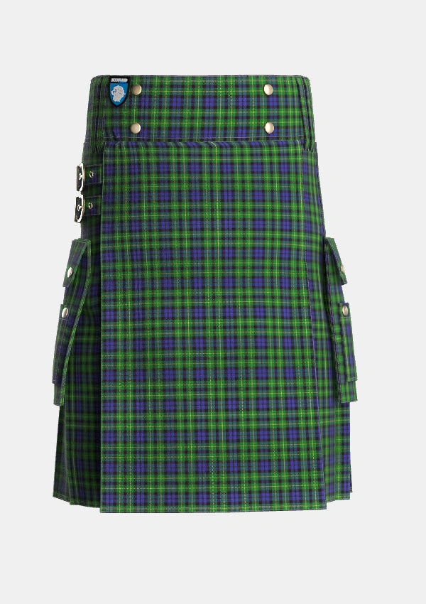Utility_Campbell_of_Breadalbane_2_Tartan_1046_kilt_front_image_with_pleated_design_and_adjustable_buckles_for_men