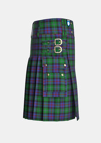 Utility_Campbell_of_Cawdor_Tartan_2_kilt_right_image_with_pleated_design_and_adjustable_buckles_for_men