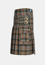 Utility_Campbell_of_Cawdor_Weathered_Tartan_kilt_right_image_with_pleated_design_and_adjustable_buckles_for_men