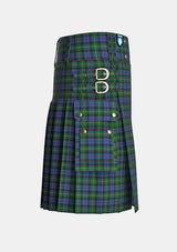 Utility_Campbell_of_Loudoun_Tartan_4436_kilt_right_image_with_pleated_design_and_adjustable_buckles_for_men