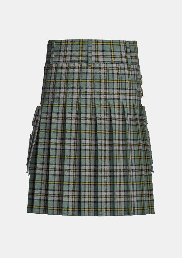 Utility_Cape_Breton_Tartan_1883_kilt_back_image_with_pleated_design_and_adjustable_buckles_for_men