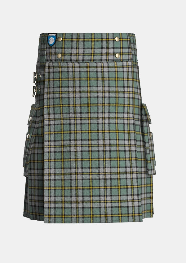 Utility_Cape_Breton_Tartan_1883_kilt_front_image_with_pleated_design_and_adjustable_buckles_for_men