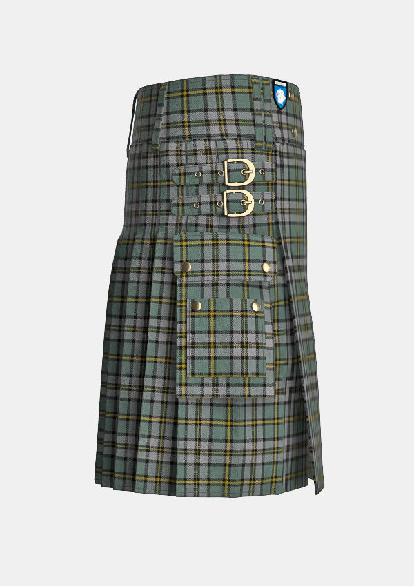 Utility_Cape_Breton_Tartan_1883_kilt_right_image_with_pleated_design_and_adjustable_buckles_for_men