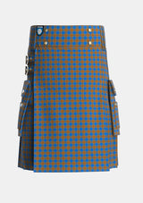 Utility_Carlisle_Ancient_Tartan_680_kilt_front_image_with_pleated_design_and_adjustable_buckles_for_men