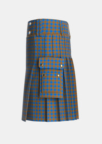 Utility_Carlisle_Ancient_Tartan_680_kilt_left_image_with_pleated_design_and_adjustable_buckles_for_men