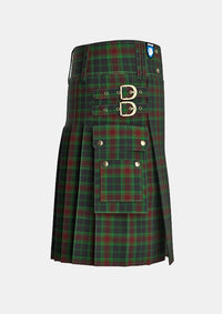 Utility_Carlow_County_Tartan_2275_kilt_right_image_with_pleated_design_and_adjustable_buckles_for_men