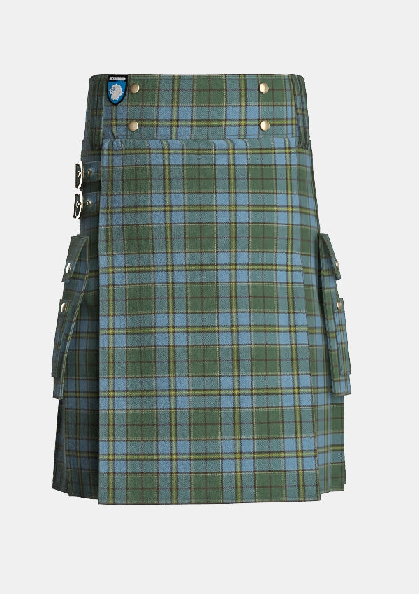 Utility_Carter_Tartan_10259_kilt_front_image_with_pleated_design_and_adjustable_buckles_for_men