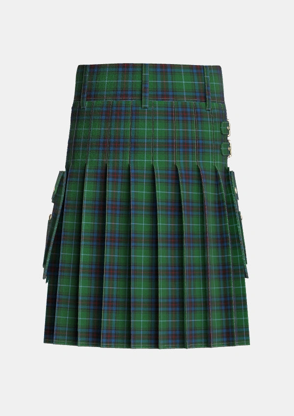 Utility_Cash_MacTavish_Tartan_12604_kilt_back_image_with_pleated_design_and_adjustable_buckles_for_men