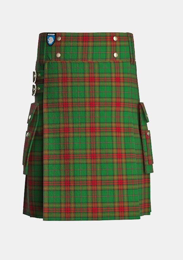 Utility_Cavan_County_Tartan_2274_kilt_front_image_with_pleated_design_and_adjustable_buckles_for_men