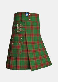 Utility_Cavan_County_Tartan_2274_kilt_side_image_with_pleated_design_and_adjustable_buckles_for_men