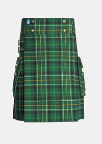 Utility_Celtic_tartan_12211_kilt_front_image_with_pleated_design_and_adjustable_buckles_for_men