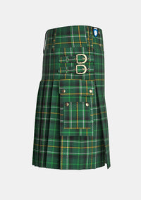 Utility_Celtic_tartan_12211_kilt_right_image_with_pleated_design_and_adjustable_buckles_for_men