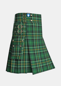 Utility_Celtic_tartan_12211_kilt_side_image_with_pleated_design_and_adjustable_buckles_for_men