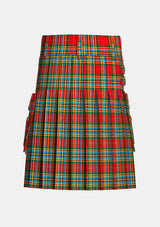 Utility_Chattan_Ancient_Tartan_kilt_back_image_with_pleated_design_and_adjustable_buckles_for_men