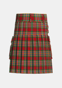 Utility_Chattan_Clan_Tartan_1851_kilt_back_image_with_pleated_design_and_adjustable_buckles_for_men
