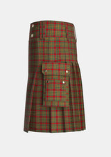 Utility_Chattan_tartan_1625_kilt_left_image_with_pleated_design_and_adjustable_buckles_for_men