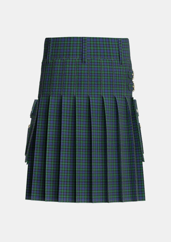Utility_Cheape_of_Torosay_Tartan_210_kilt_back_image_with_pleated_design_and_adjustable_buckles_for_men