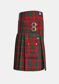 Utility_Chisholm_tartan_1454_kilt_right_image_with_pleated_design_and_adjustable_buckles_for_men