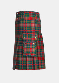Utility_Christie_tartan_1355_kilt_left_image_with_pleated_design_and_adjustable_buckles_for_men