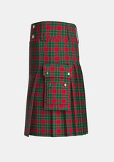 Utility_Christmas_tartan_10554_kilt_left_image_with_pleated_design_and_adjustable_buckles_for_men