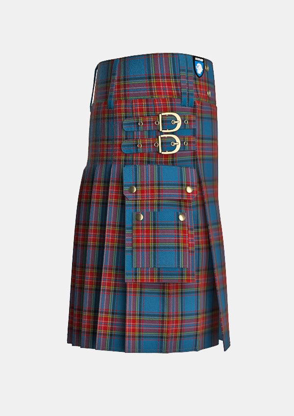 Utility_City_of_Barrie_Tartan_5809_kilt_right_image_with_pleated_design_and_adjustable_buckles_for_men