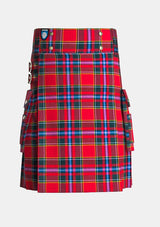 Utility_Clan_Drummond_tartan_kilt_front_image_with_pleated_design_and_adjustable_buckles_for_men