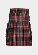Utility_Clan_Firefighter_Tartan_kilt_back_image_with_pleated_design_and_adjustable_buckles_for_men