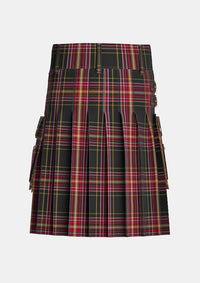 Utility_Clan_Firefighter_Tartan_kilt_back_image_with_pleated_design_and_adjustable_buckles_for_men