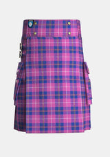 Utility_Clan_Glencoe_Tartan_kilt_front_image_with_pleated_design_and_adjustable_buckles_for_men