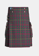 Utility_Clan_Hall_Tartan_kilt_front_image_with_pleated_design_and_adjustable_buckles_for_men