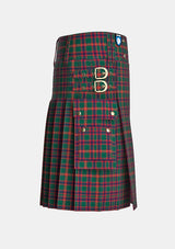 Utility_Clan_Hall_Tartan_kilt_right_image_with_pleated_design_and_adjustable_buckles_for_men