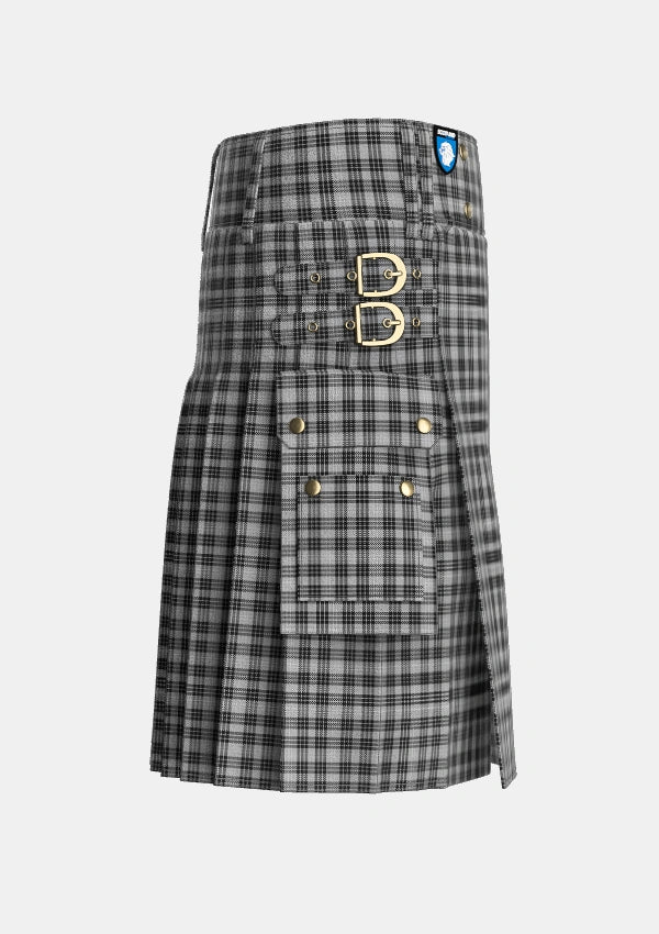 Utility_Clan_Hamilton_Society_Tartan_13703_kilt_right_image_with_pleated_design_and_adjustable_buckles_for_men