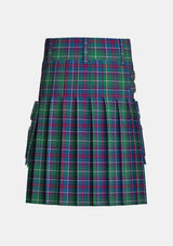 Utility_Clan_Irwin_Association_Tartan_12895_kilt_back_image_with_pleated_design_and_adjustable_buckles_for_men