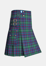 Utility_Clan_Irwin_Association_Tartan_12895_kilt_side_image_with_pleated_design_and_adjustable_buckles_for_men